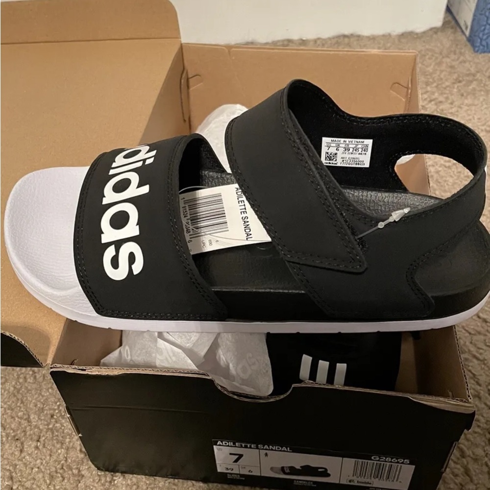 Adidas women’s adilette comfort strap slide sandal
